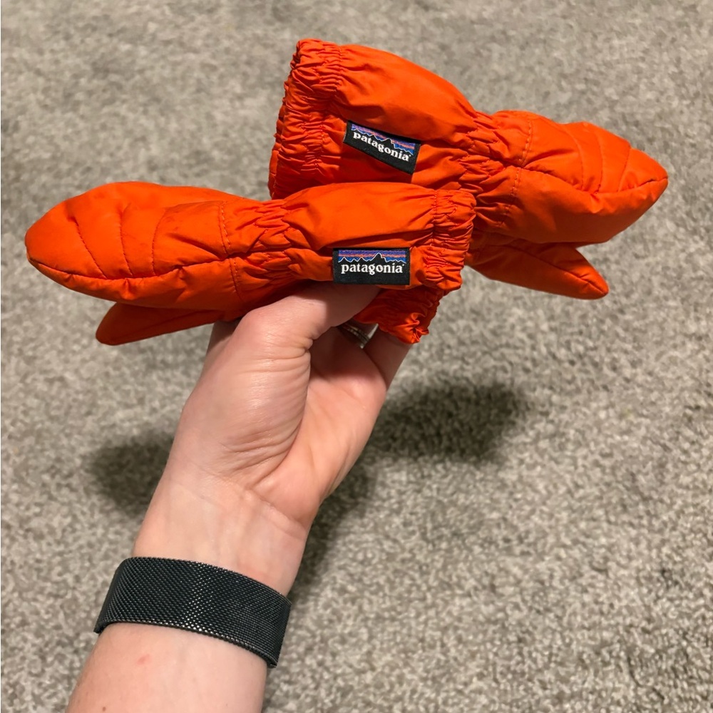 Baby Puff Patagonia Bright Orange Infant (0-3 month) Mittens